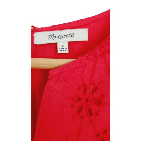 Madewell Scalloped‎ Eyelet Madi Dress Size 2 - Picture 6 of 8